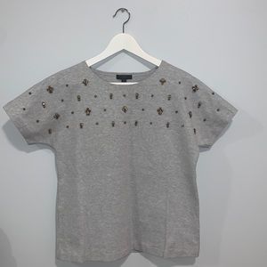 JCrew Embellished Shortsleeved Sweatshirt